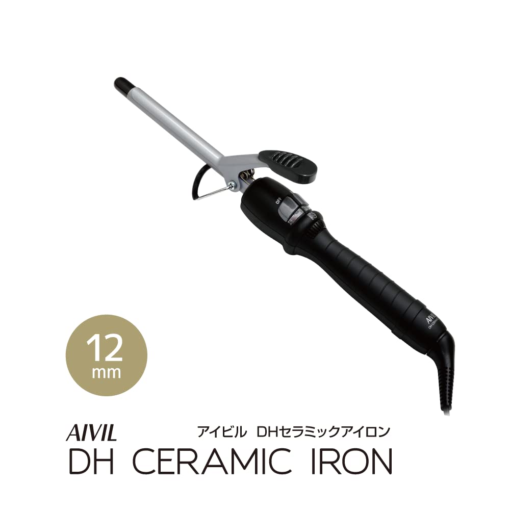 Aivil Ceramic Iron 12mm Black for Effortless Styling