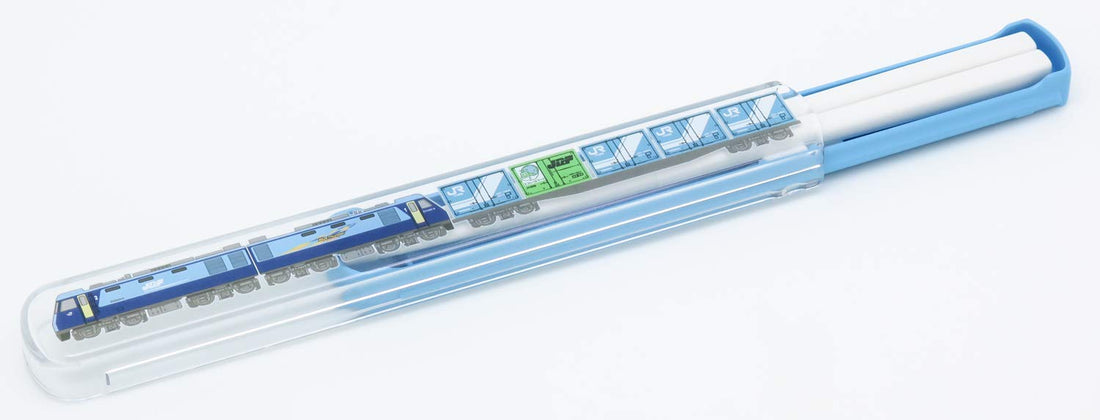 OSK Bento Box Set with Chopsticks Blue 19.5cm Made in Japan
