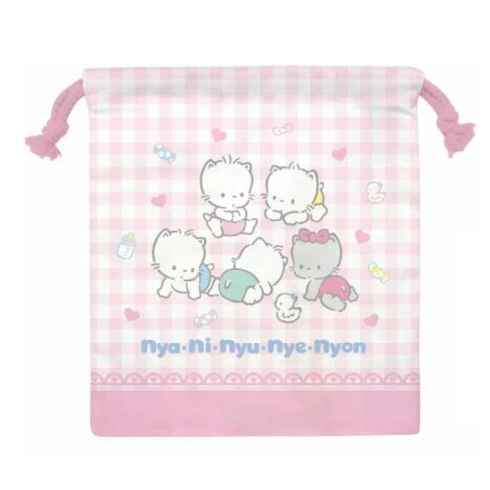 K Company Sanrio Characters Cat Series Drawstring Pouch 205x180mm
