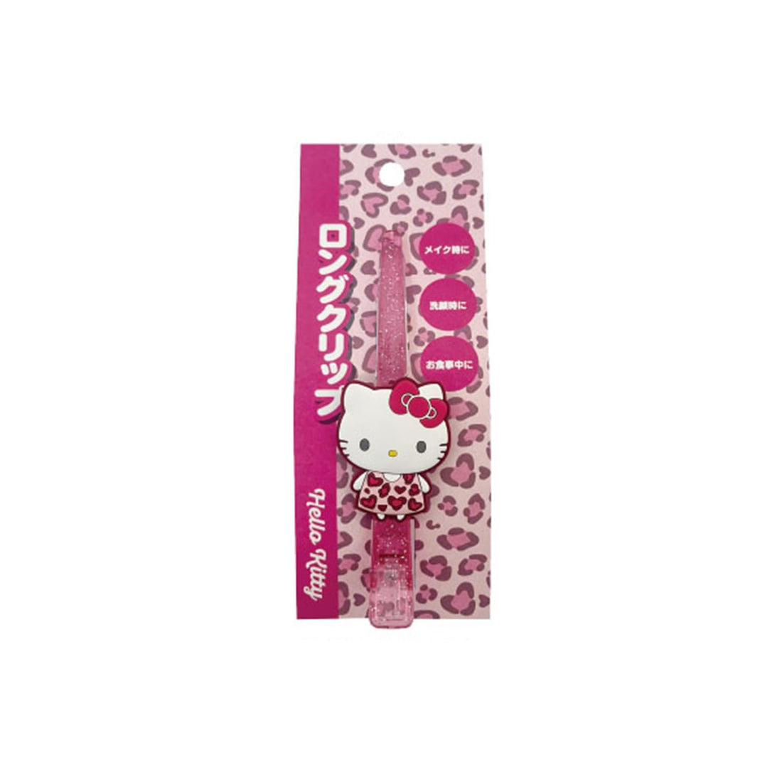 AI PLANNING Hello Kitty Gallery Long Clip with Heart Leopard Design