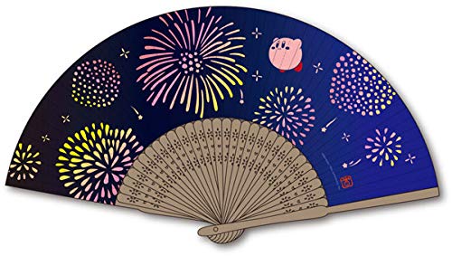 ENSKY Kirby Fuwafuwa Collection Folding Fan with Kirby and Fireworks