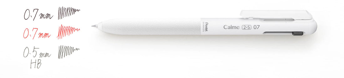 Pentel Stylo multifonction Calme, bille 0,7 mm et porte-mine 0,5 mm, blanc grisé