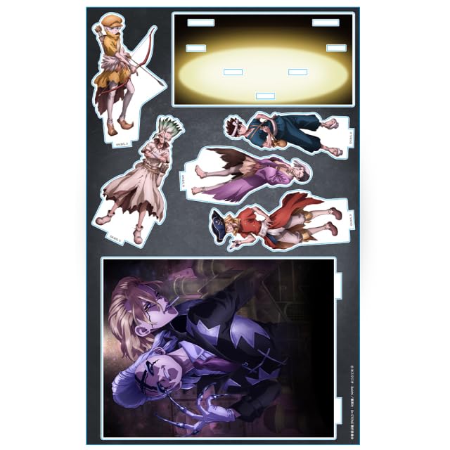 azumaker Dr. STONE Acrylic Diorama Set with Senku Gen Ryusui Chrome and Hakyu