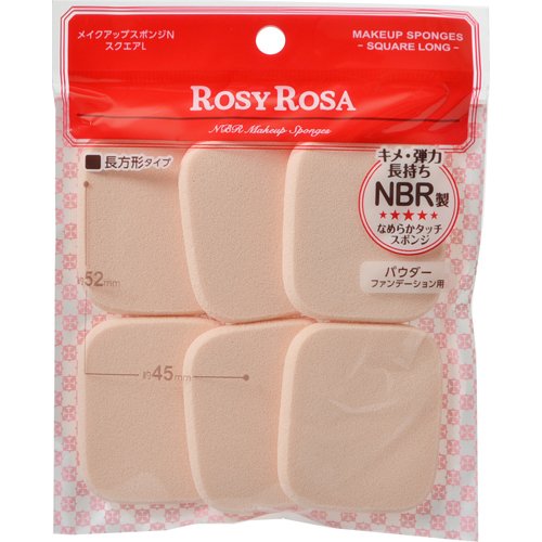 ROSY ROSA Makeup Sponge N Square L 6P Compact Design