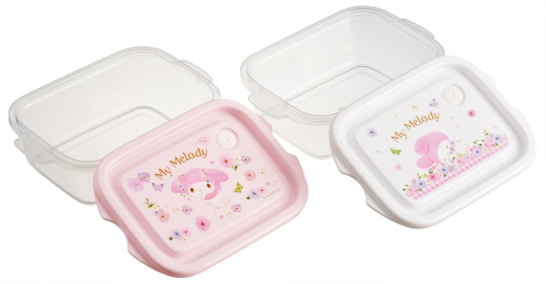 Skater Seal Container Set 500ml with Pastel Floral Design