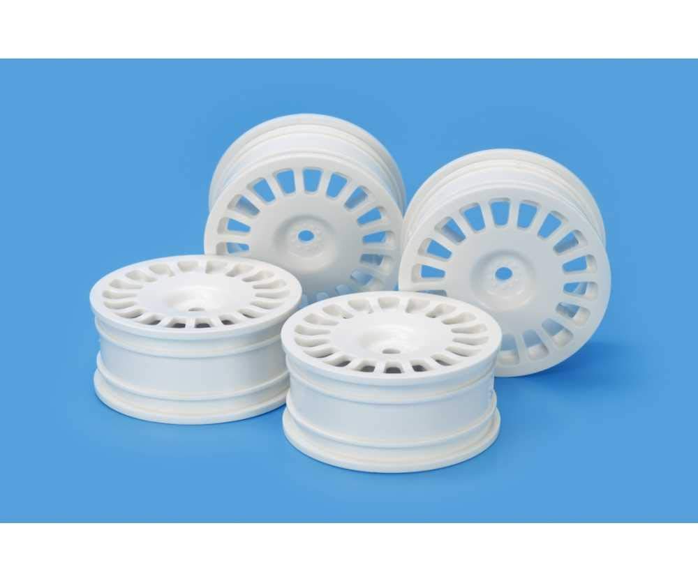 TAMIYA Rally Dish Wheels Set of 4 White 24mm Width Offset 0