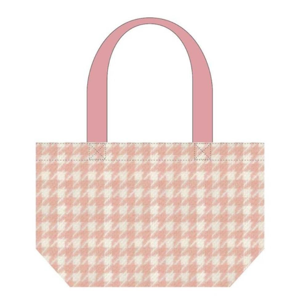 K Company Hello Kitty Mini Tote Pink Houndstooth Pattern 300mm