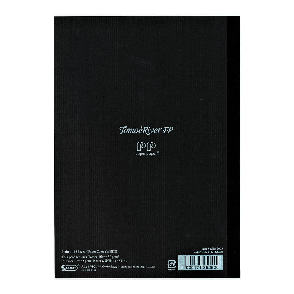 Sakae Technical Paper Paper Paper Carnet à couverture souple A5 Tomoe River FP blanc, uni, 160 pages