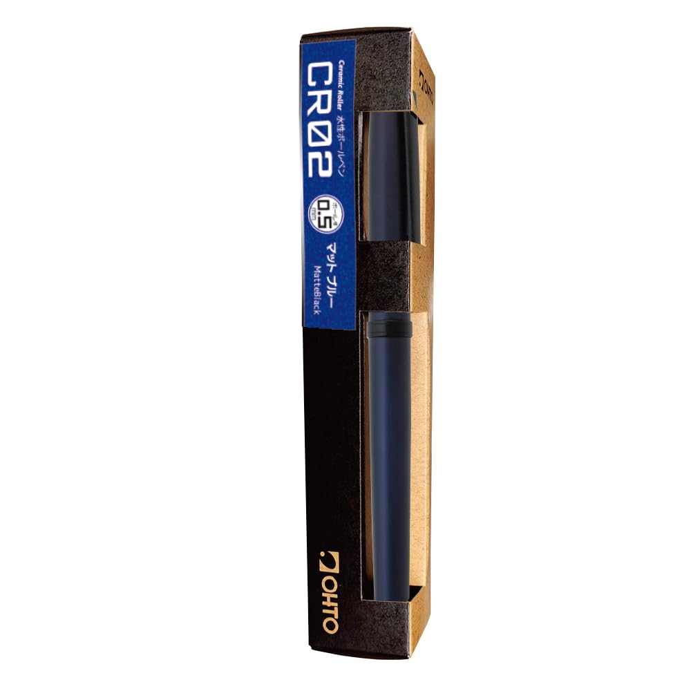 Ohto CR02 Water-Based Ballpoint Pen, Matte Blue CR02-05-MBL