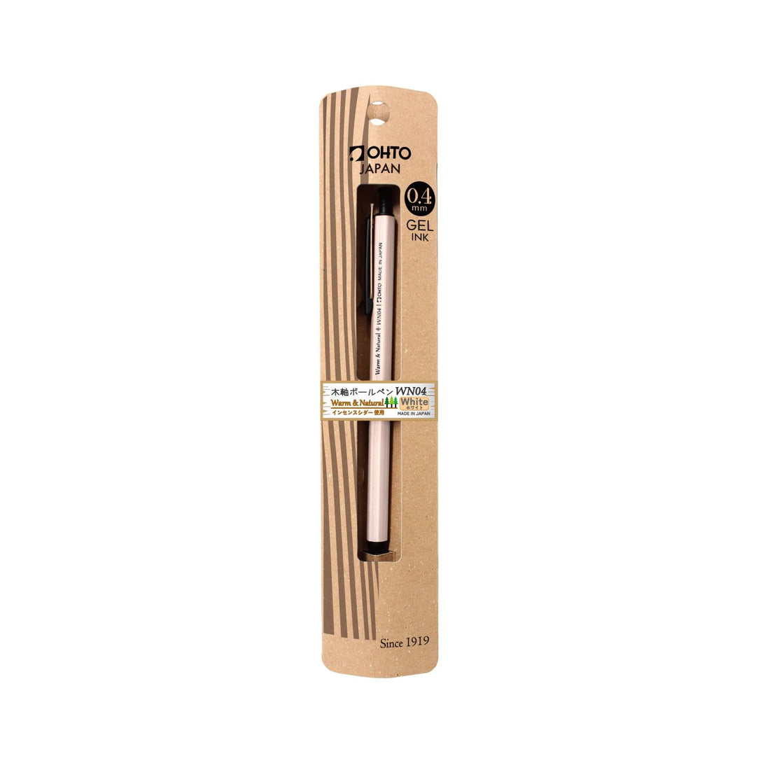 Auto White Wood Barrel Ballpoint Pen WN04 for Smooth Writing