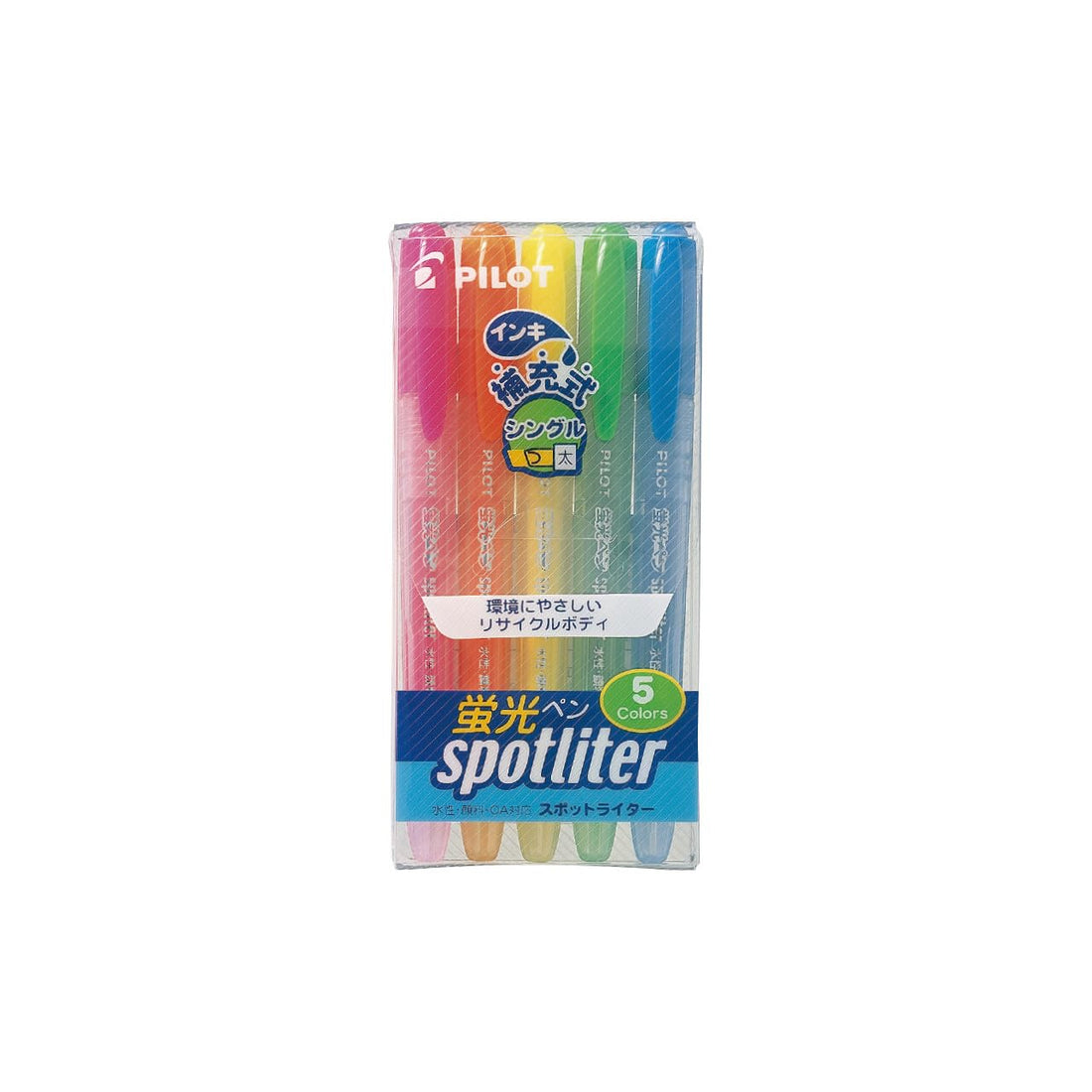 PILOT Spot Writer Fluorescent Highlighter 5 Colors Set