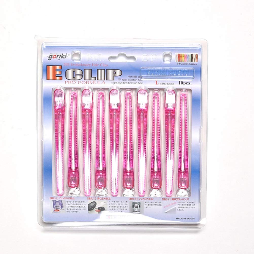 Gochikarakougyou E Clip Large Clear Pink 10 Pack