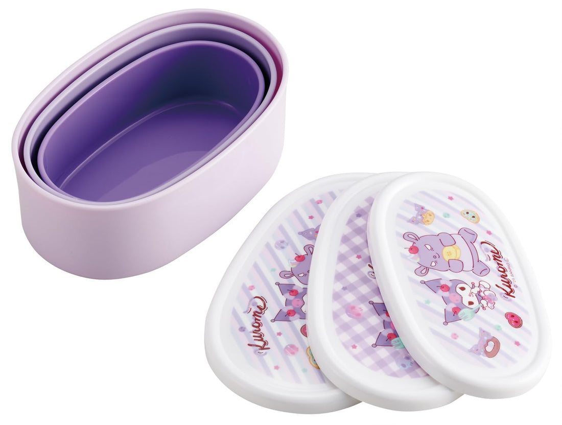 Skater Bento Box Set with Seal Containers for Girls 3-Piece Made in Japan