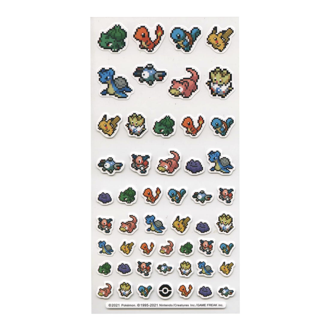 Kamiojapan Pocket Monster Pikachu Pixel Art Stickers Set of 4