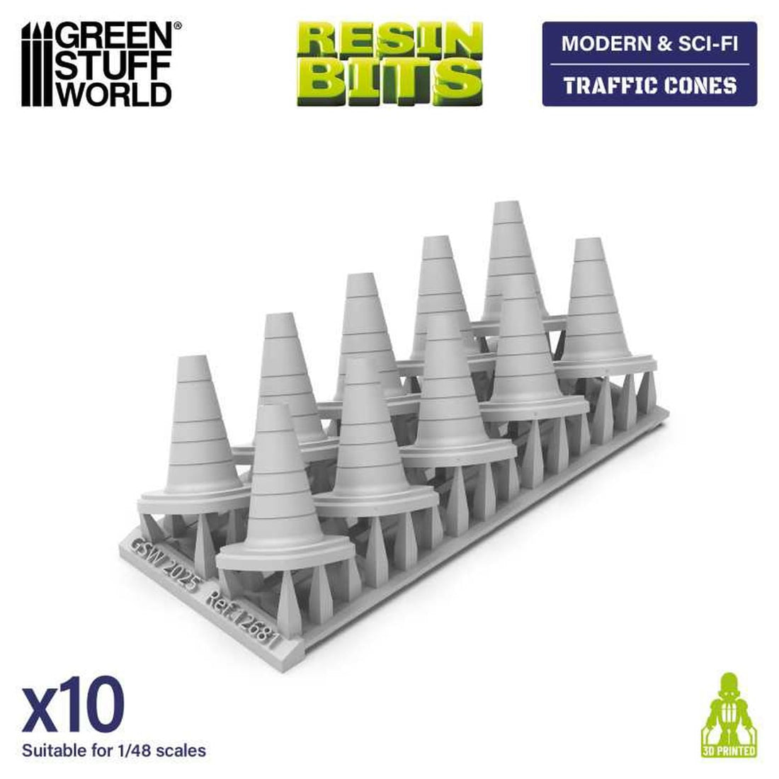 Green Stuff World 3D Printed Traffic Cone Kit for Model Enthusiasts