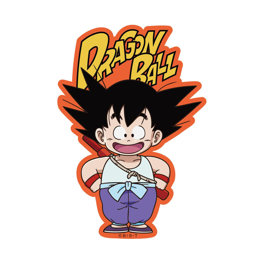 Small Planet Dragon Ball Character Sticker Goku Logo Yellow Orange