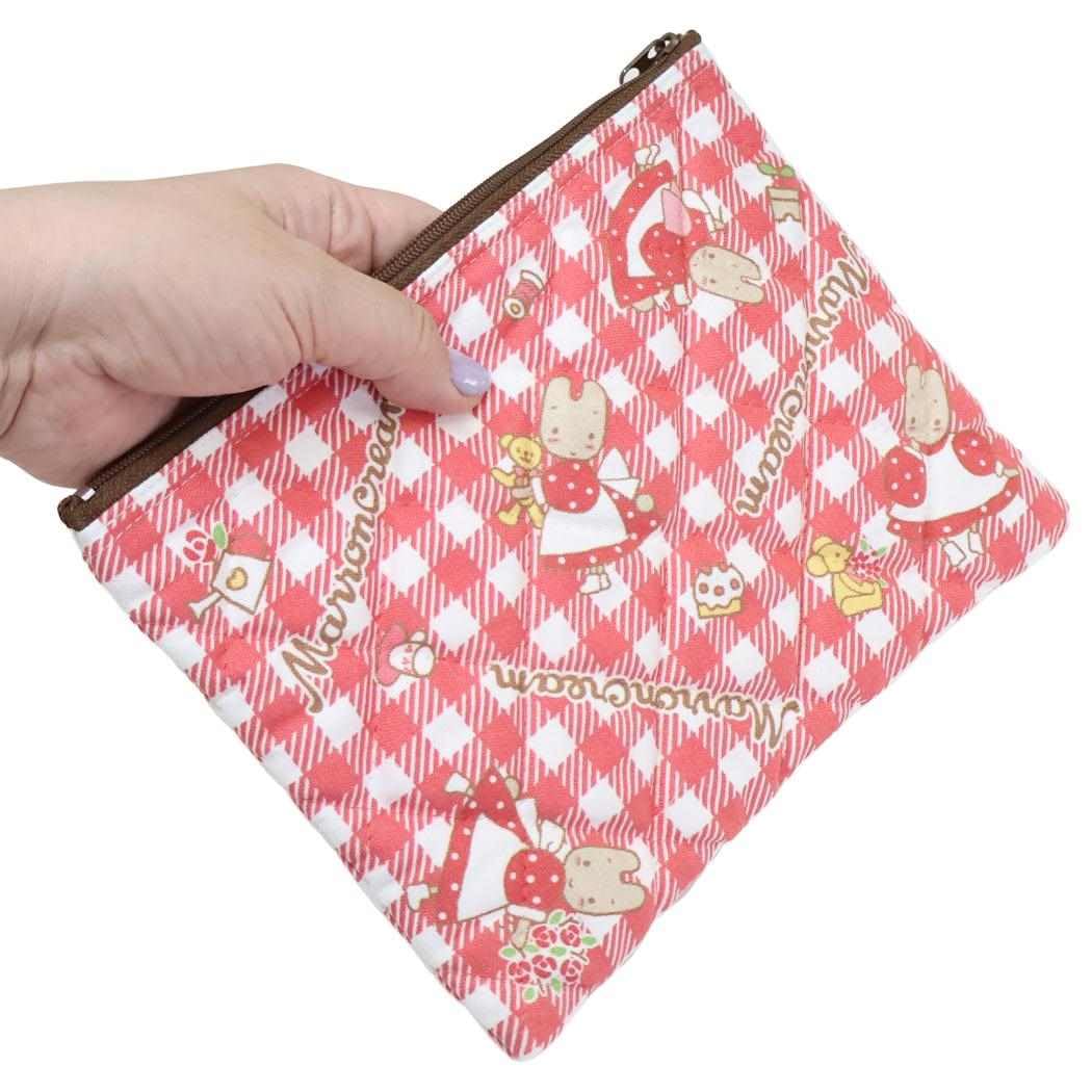 Watanabe Sanrio Characters Quilted Pouch with Maron Cream Design
