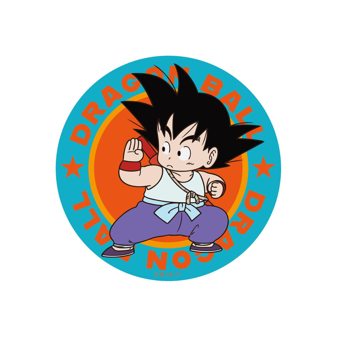 Small Planet Dragon Ball Character Sticker Goku Circle Light Blue Orange