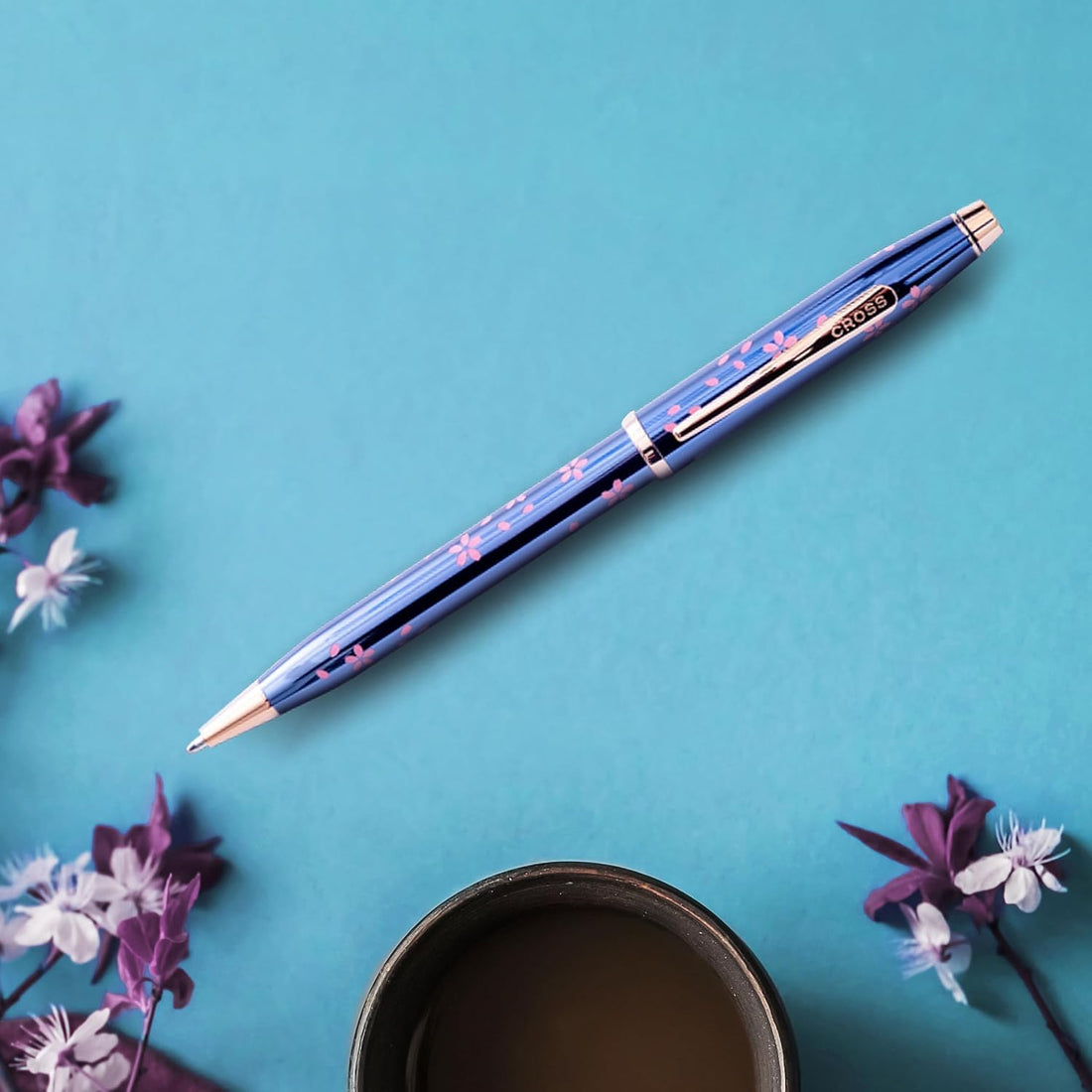 CROSS Ballpoint Pen Sakura Collection Century II Translucent Cobalt Blue