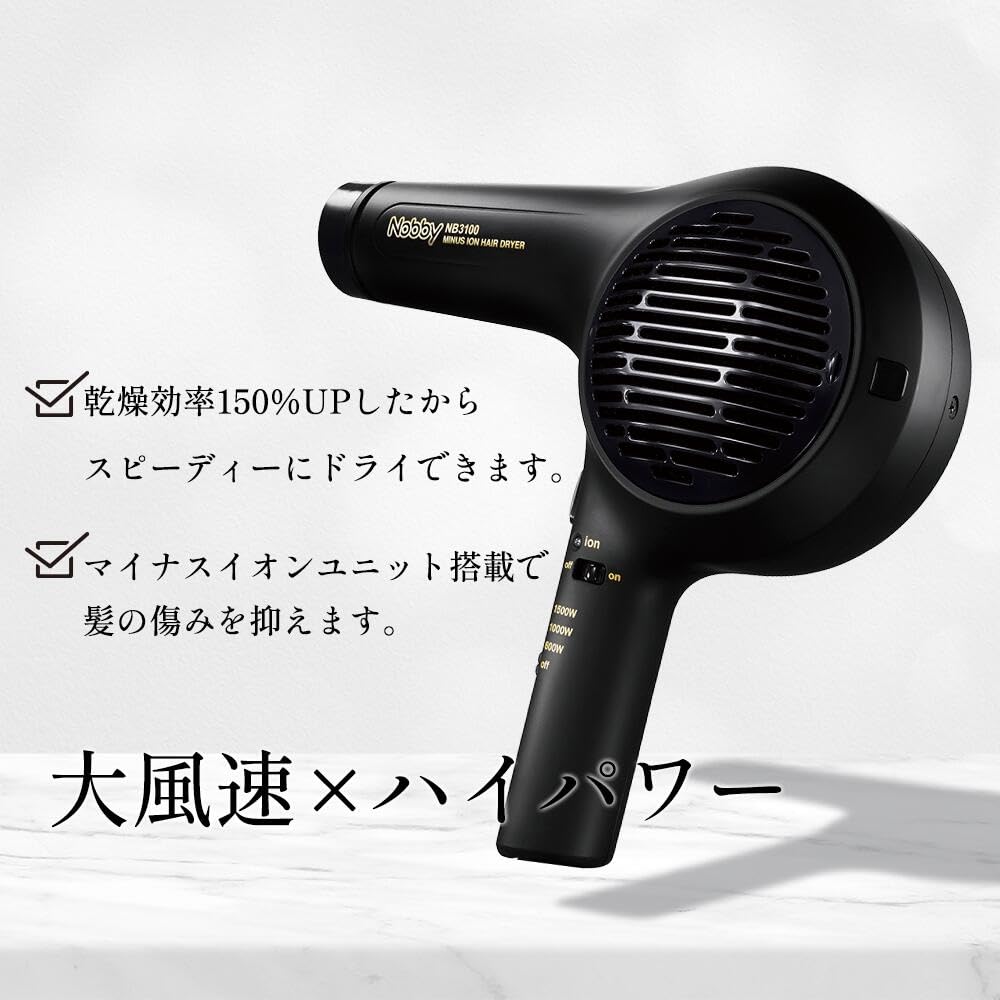 Nobby Hair Dryer with Ionic Technology 1500W for Fast Drying
