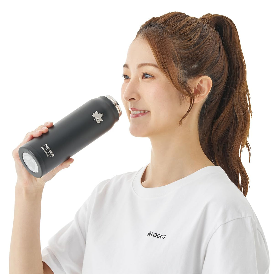 LOGOS ThermoWall Vacuum Insulated Carry Bottle 500ml Ash Blue