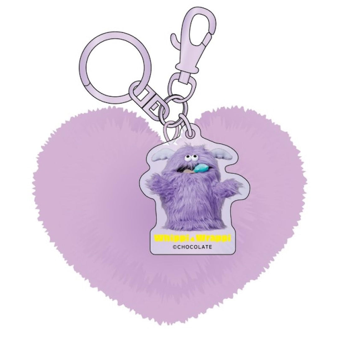 K Company Heart-Shaped Fur Keychain Purple Collectible Accessory