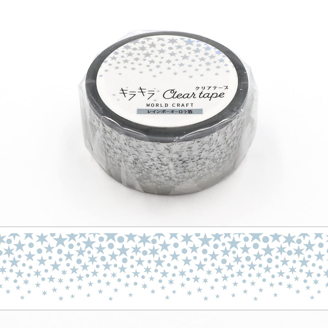 World Craft Masking Tape Glitter Clear Tape Rainbow Aurora Foil 20mm