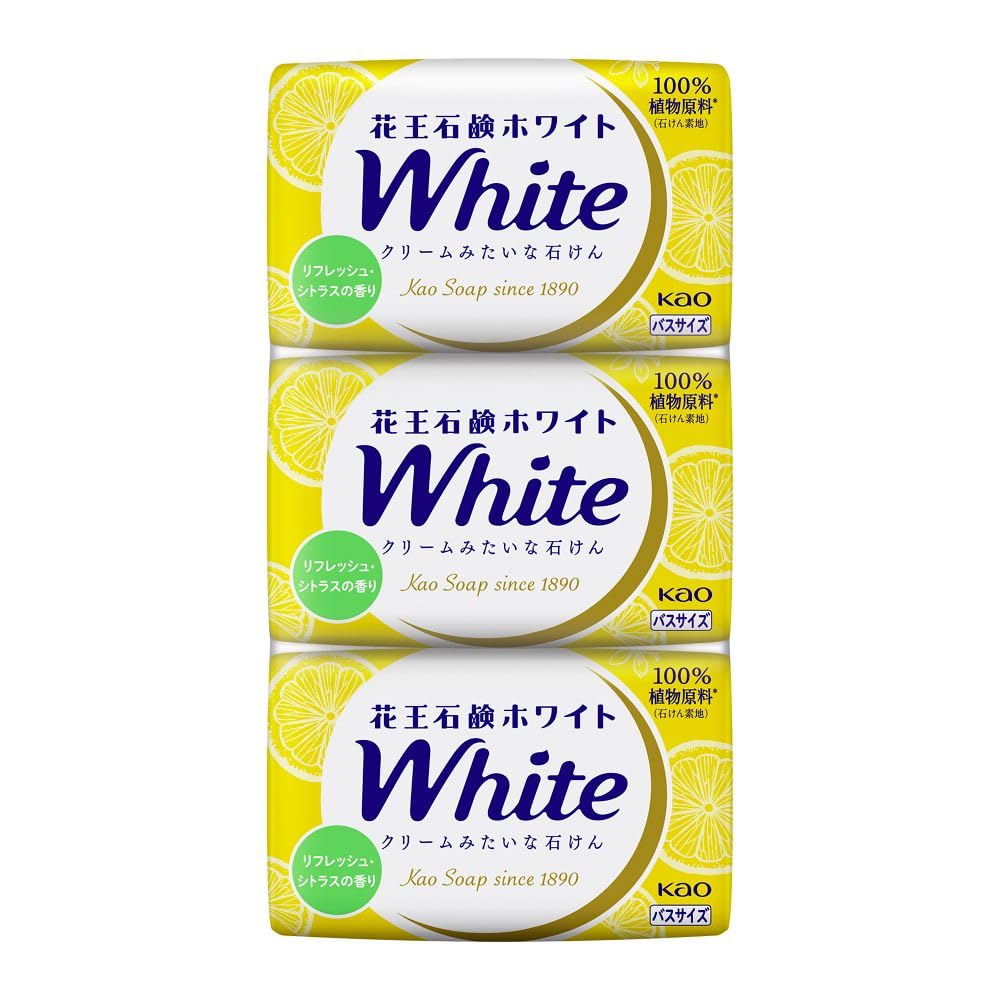 Kao White Refreshing Citrus Scent Bath Size Soap 3-Pack