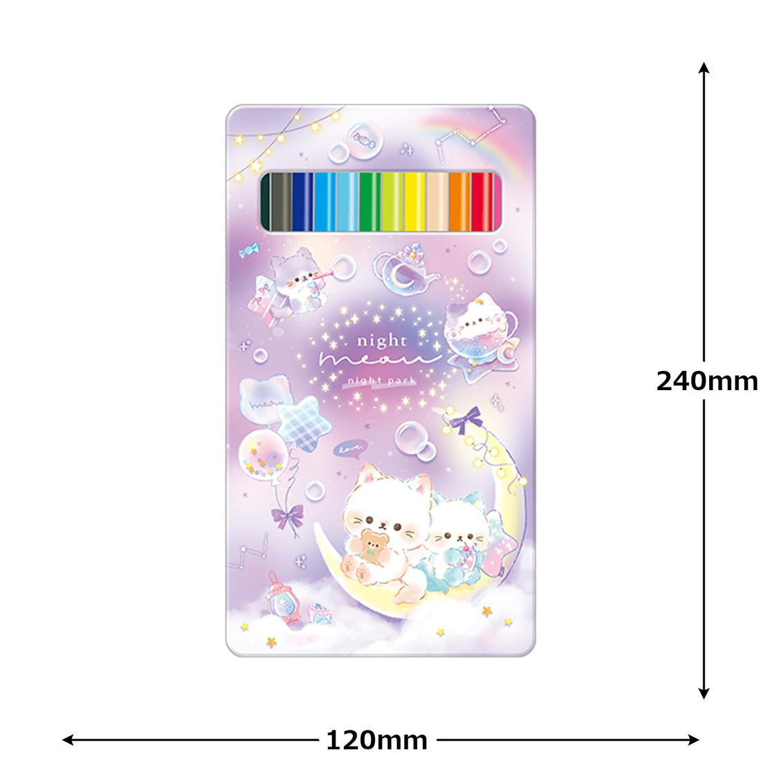 Kurie Color Pencils 12 Colors Night Meow Set