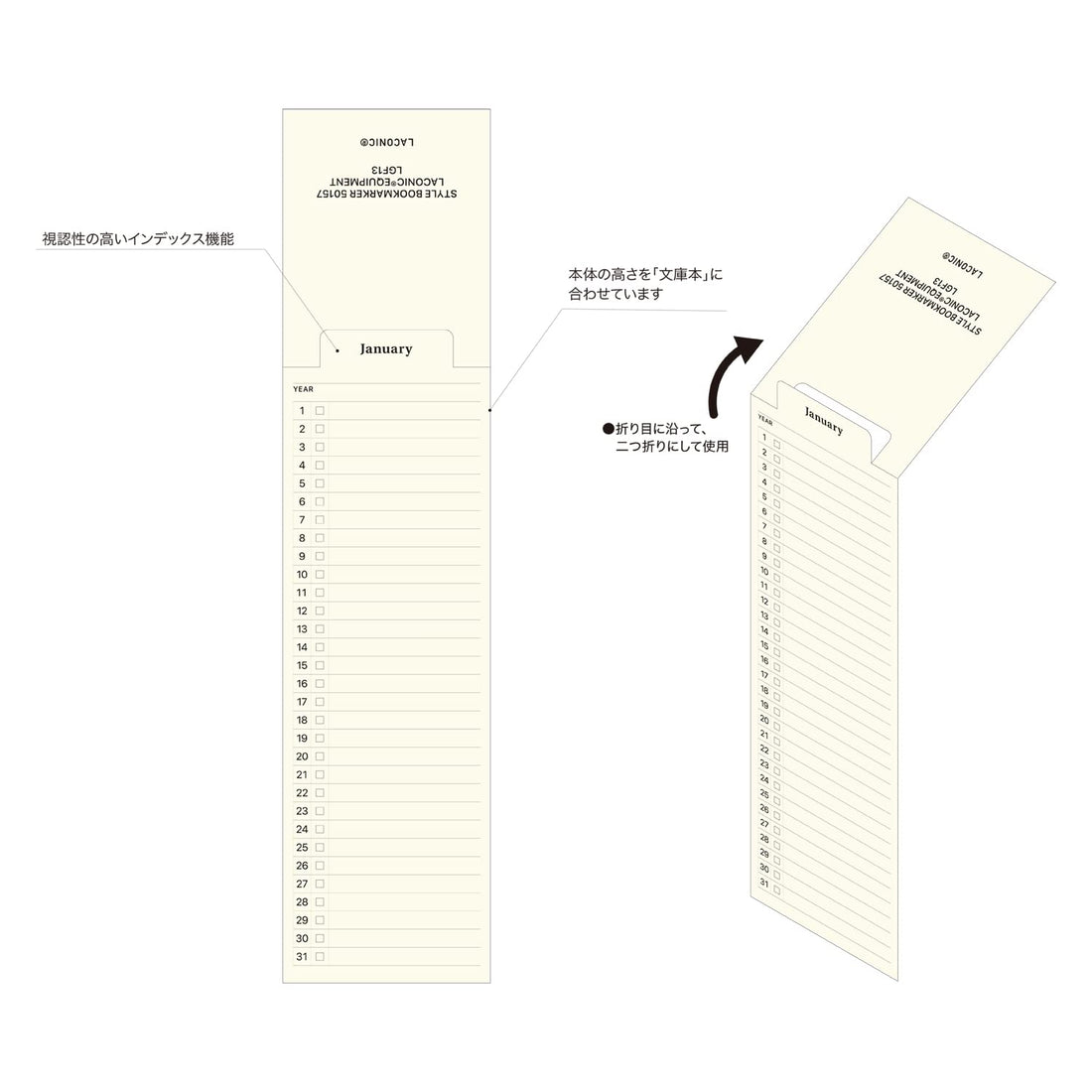 Laconic Weekly Bookmark Memo Date-Free Style Note