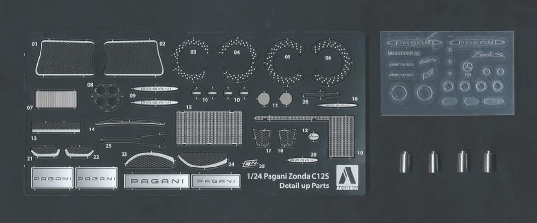 AOSHIMA 1/24 Scale Model Detail Parts Set for Pagani Zonda C12S