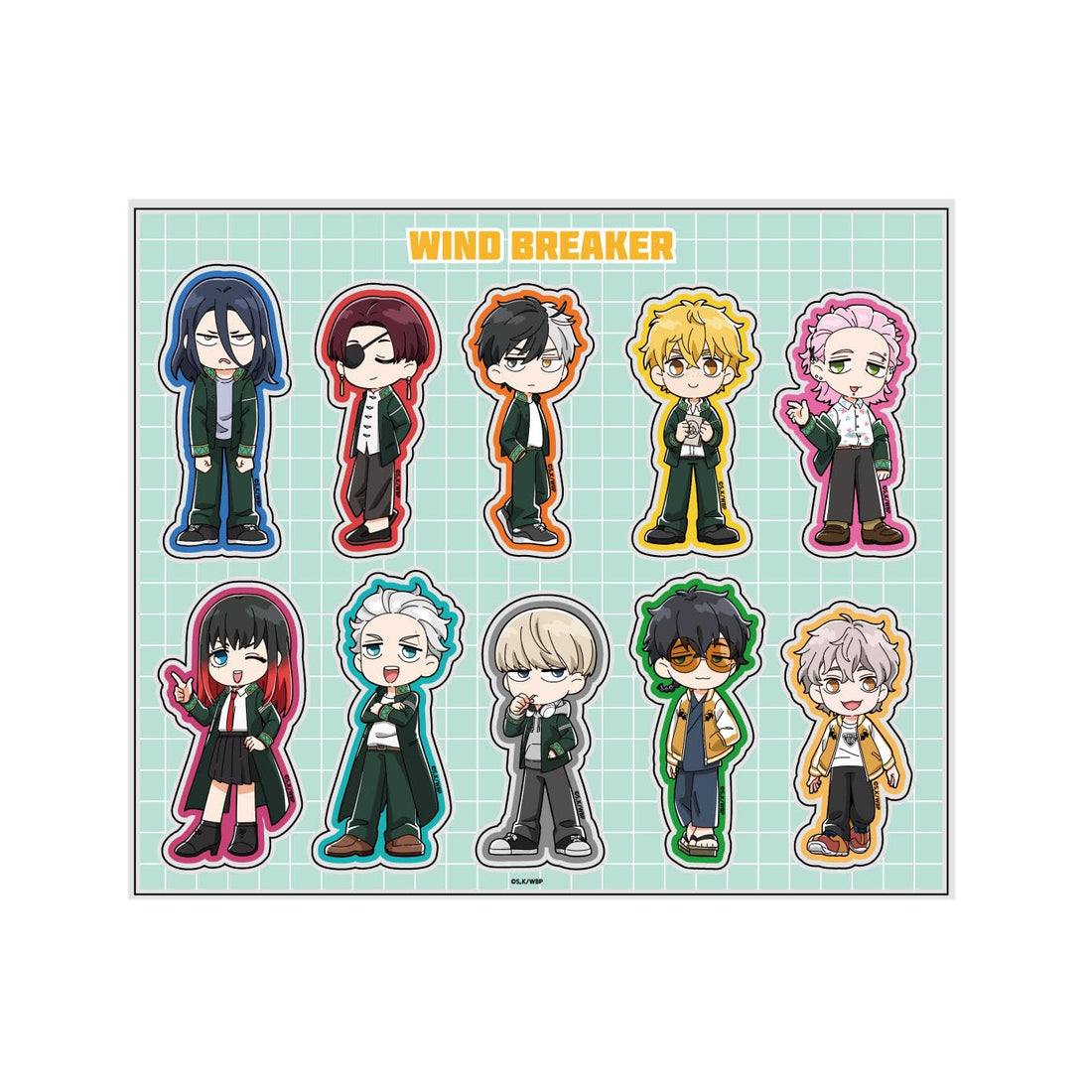Maw Acrylic Sticker Collection from WIND BREAKER 01 Group A