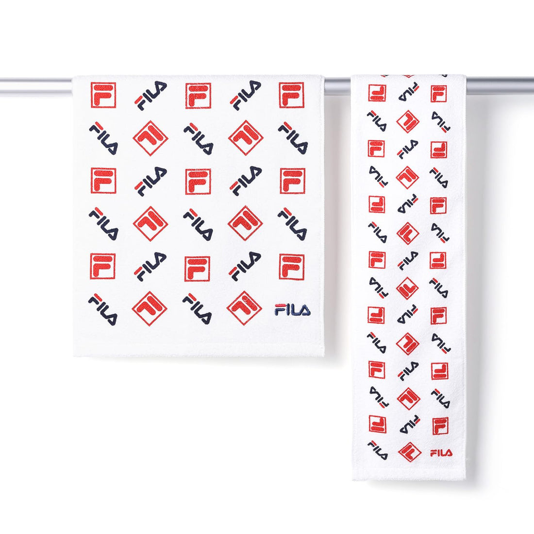 FILA Logo Mix Face Towel Red for Sports and Gym 34x75cm