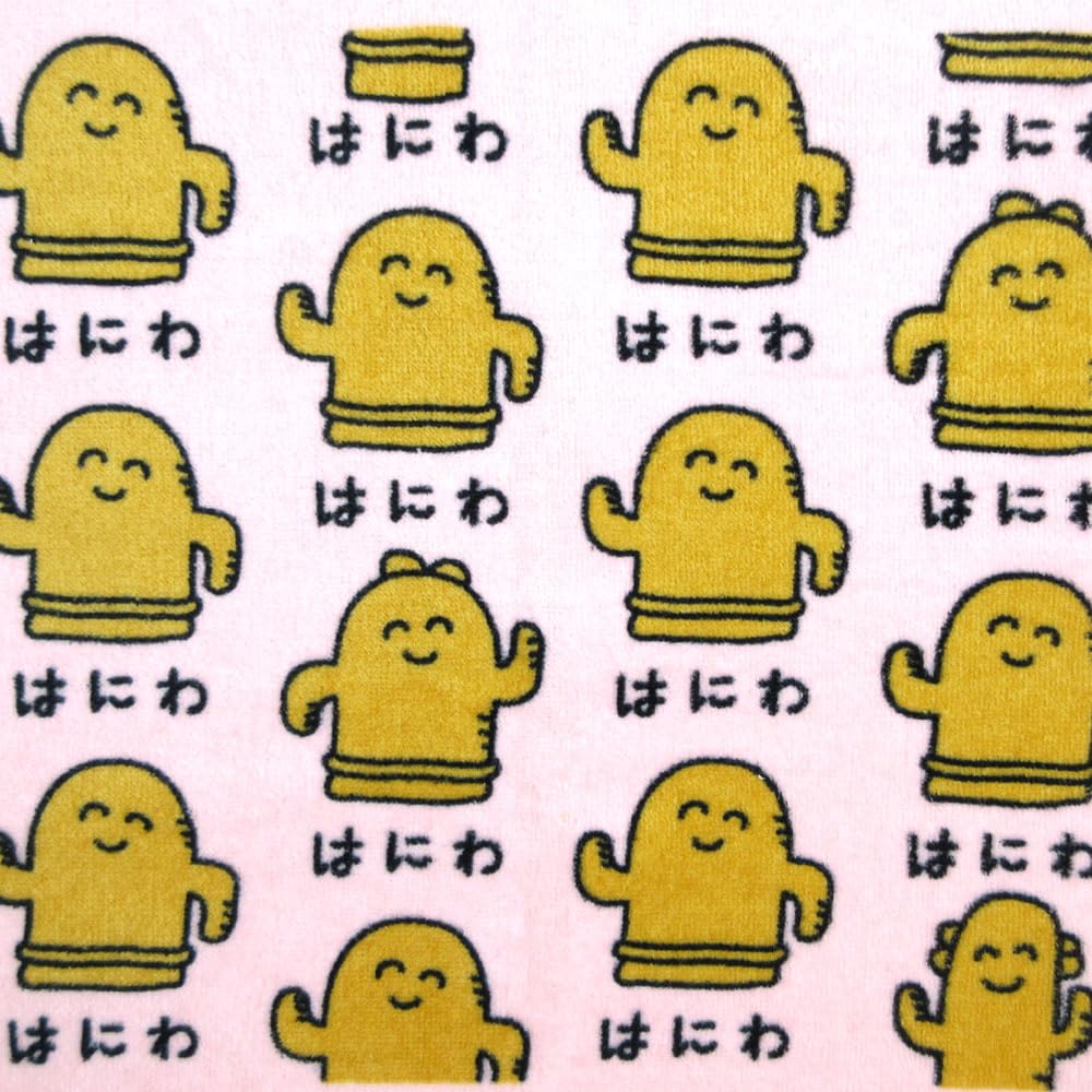 OKUTANI CORPORATION Serviette pour le visage longue imprimée « Haniwa-san », série « Oekaki »