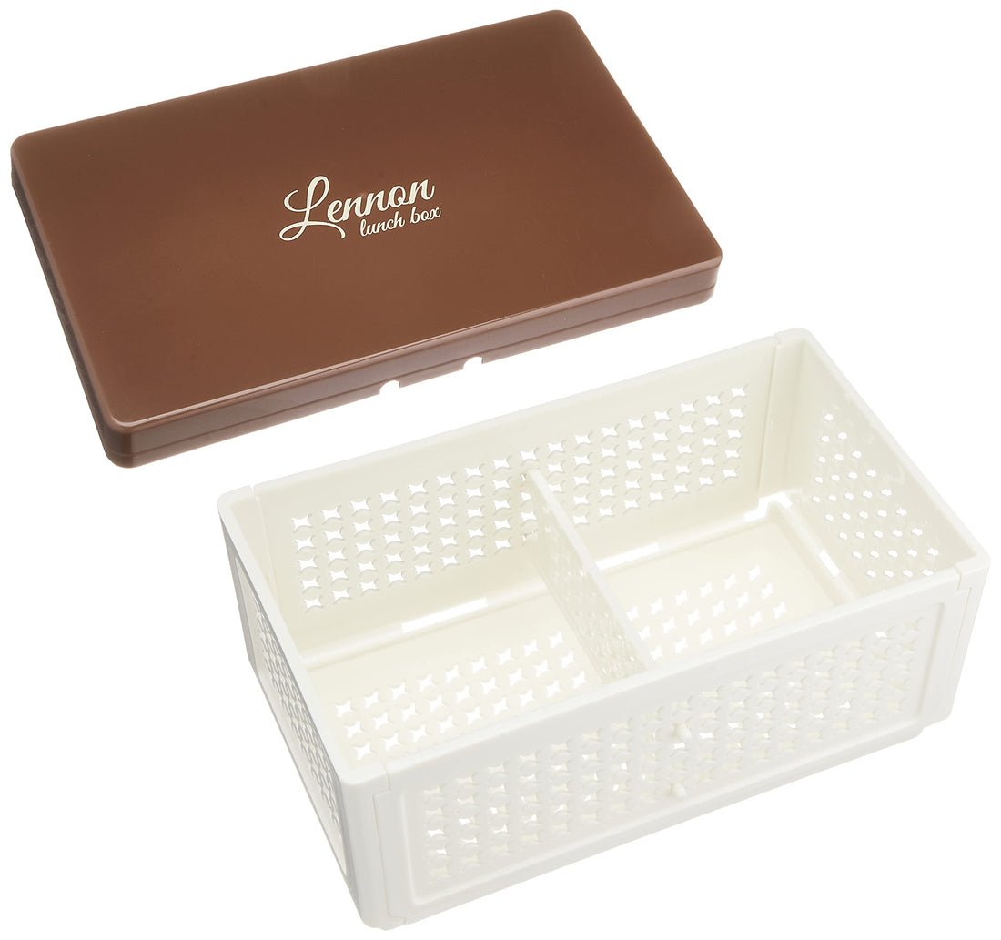 Paarukinzoku Folding Lunch Box with Dividers Brown Made in Japan