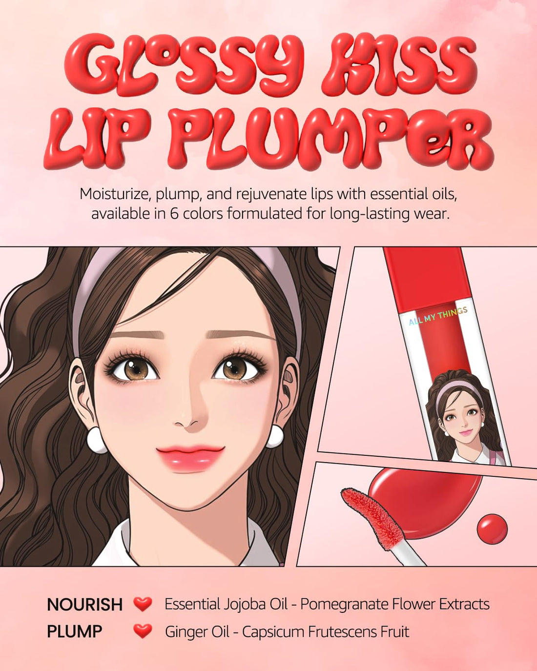 AMTS Kiss Lip Plumper 02 Tea Time 4.4g with Naturally Derived Ingredients