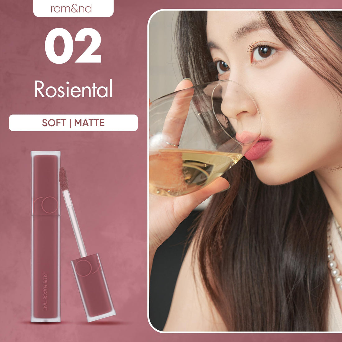 rom&nd BLUR FUDGE TINT 02 ROSIENTAL Lightweight Lip Tint