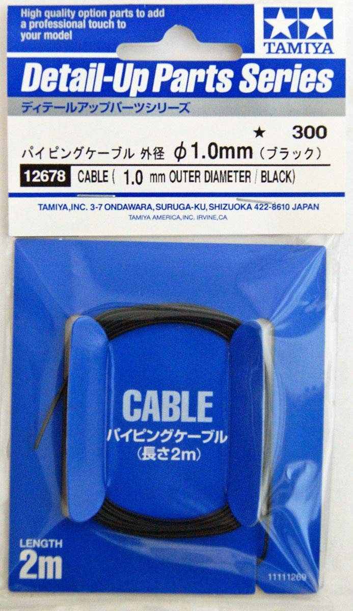 TAMIYA Detail Up Parts No.78 Piping Cable 1.0mm Black for Model Kits
