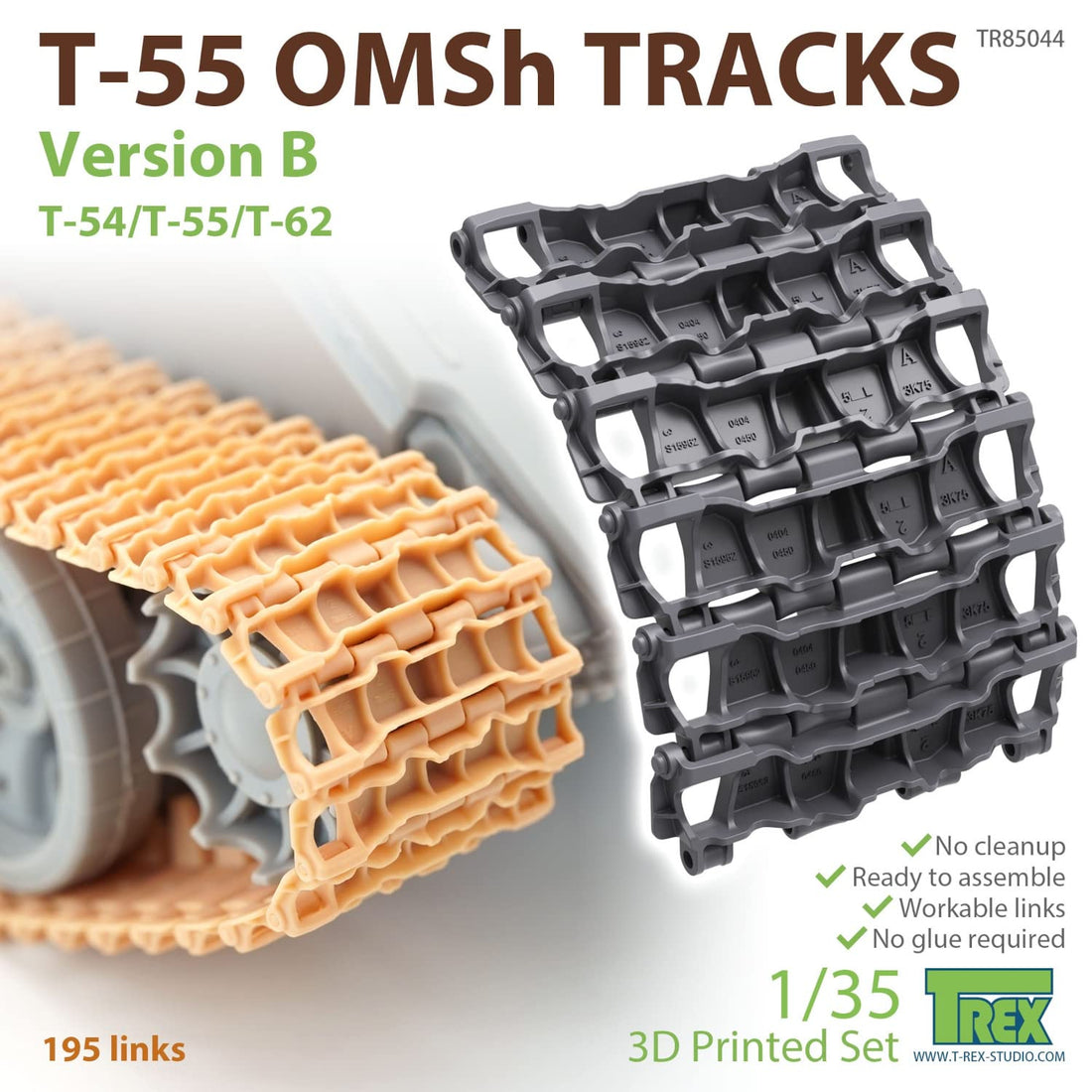 T-rex Studio 1/35 T-55 OMSh Movable Track Parts for Model Kits