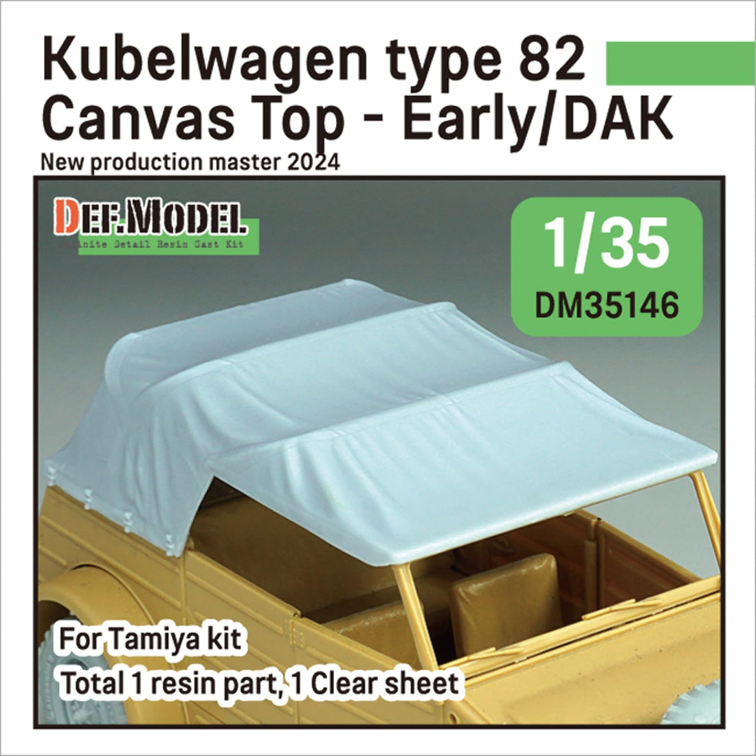 DEF.MODEL 1/35 WWII German Kubelwagen Type 82 Canvas Set