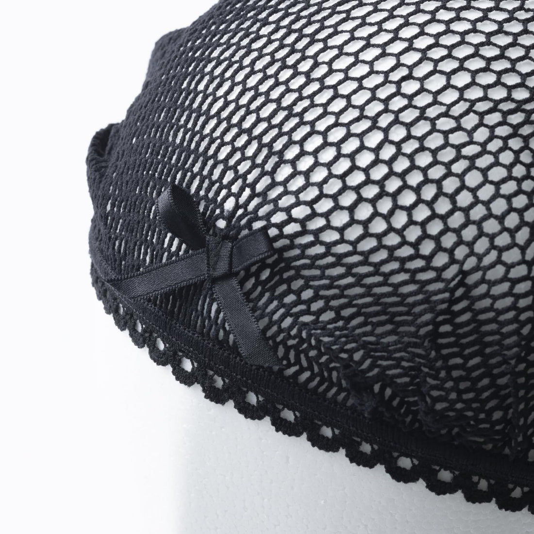KAI Hair Goods Black Hair Net with Ribbon for Easy Styling