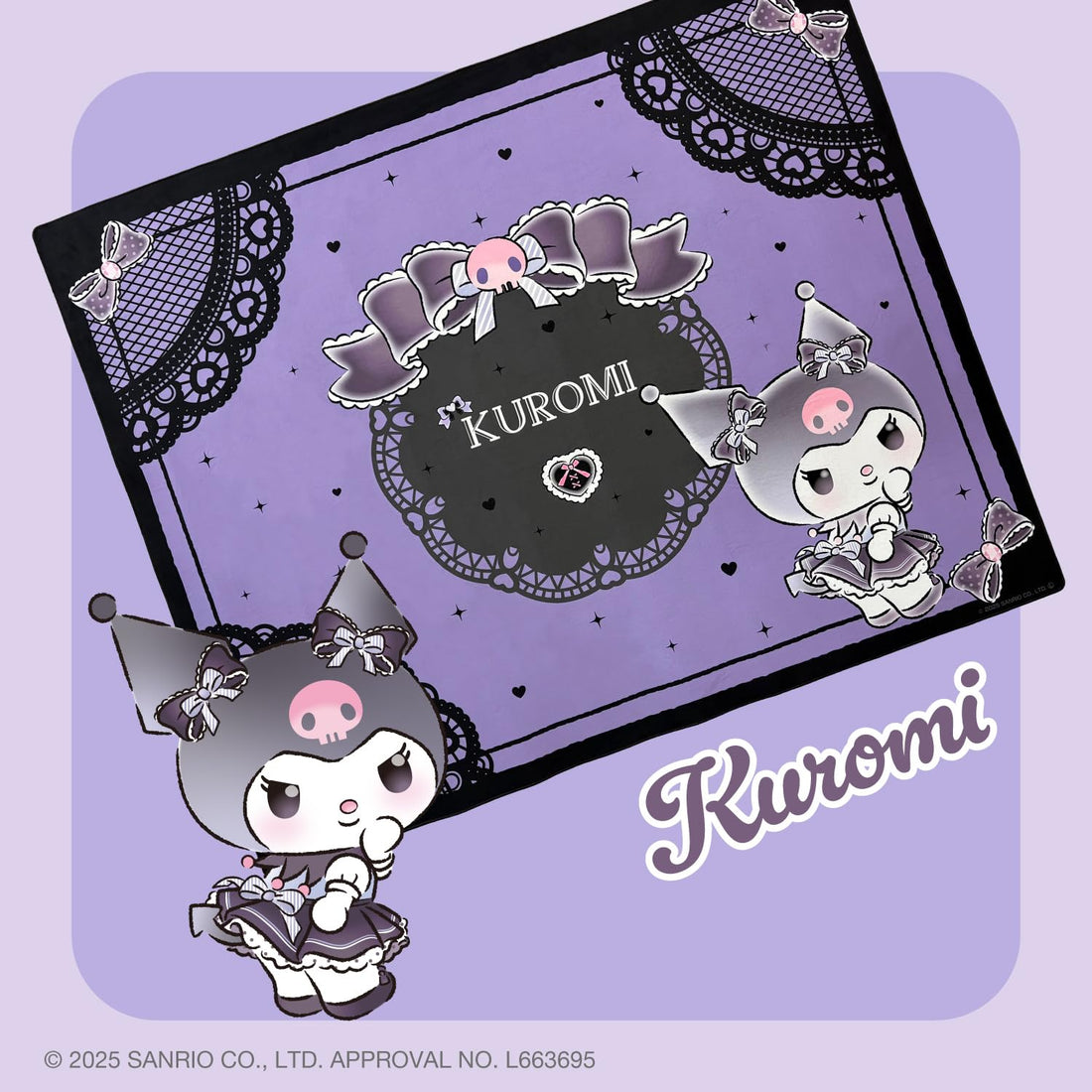 ALLONE Gaming Chair Mat Sanrio Characters Kuromi 160x130cm
