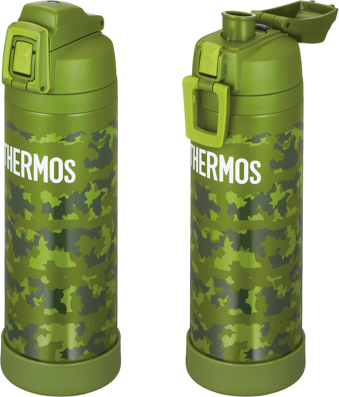 THERMOS Vacuum-Insulated Sports Bottle with Strap, Khaki Camouflage 1L