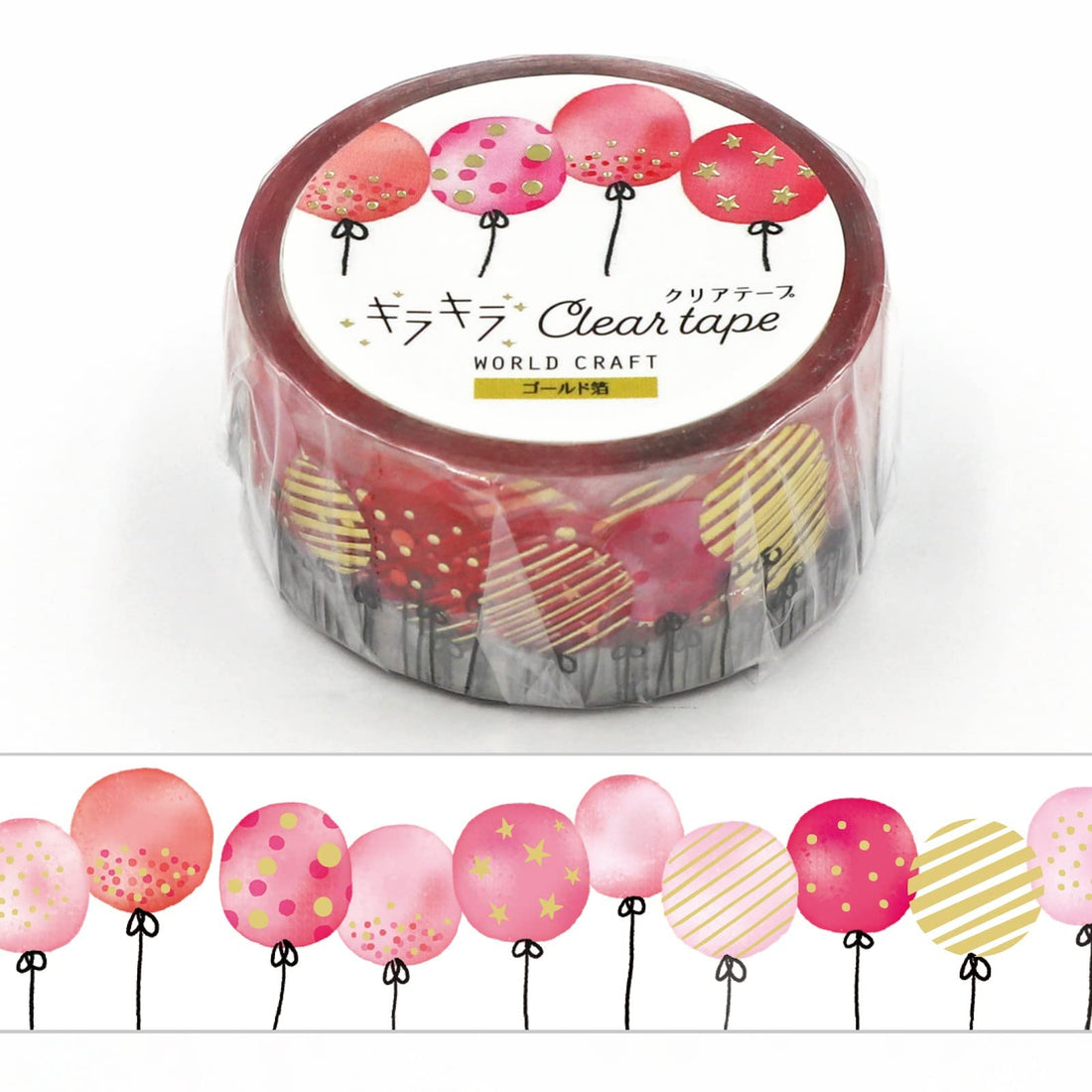 World Craft Masking Tape Glitter Clear Tape Gold Foil 20mm
