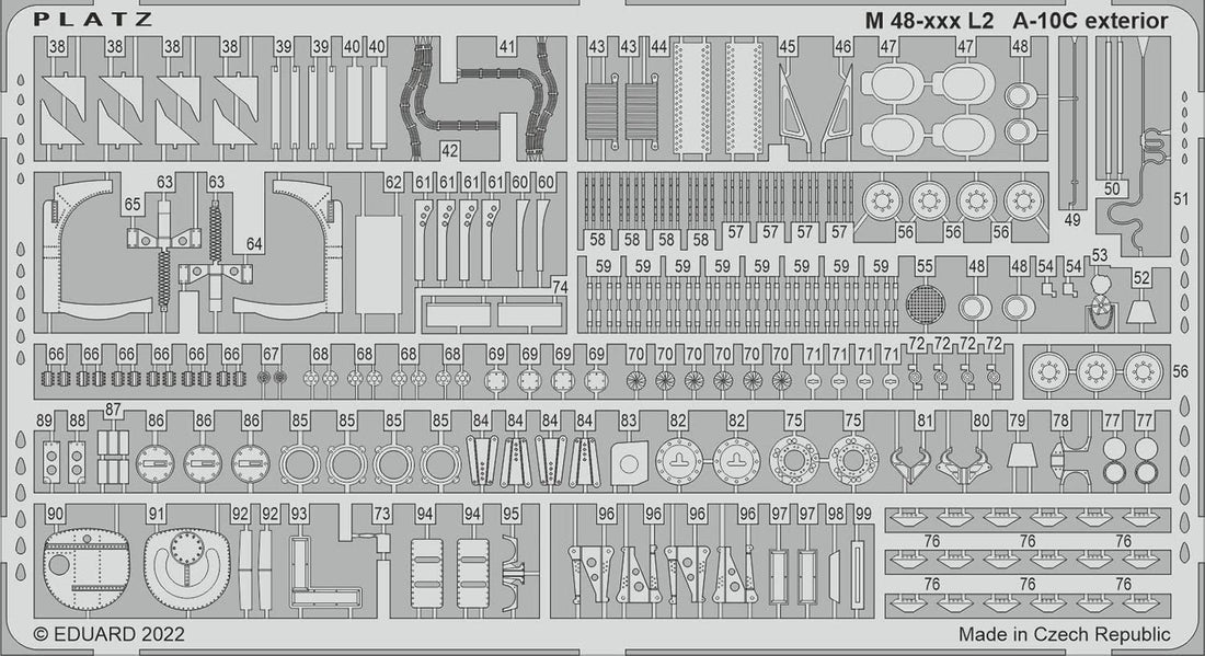 PLATZ 1/48 A-10C Thunderbolt II Etching Parts for Model Kits