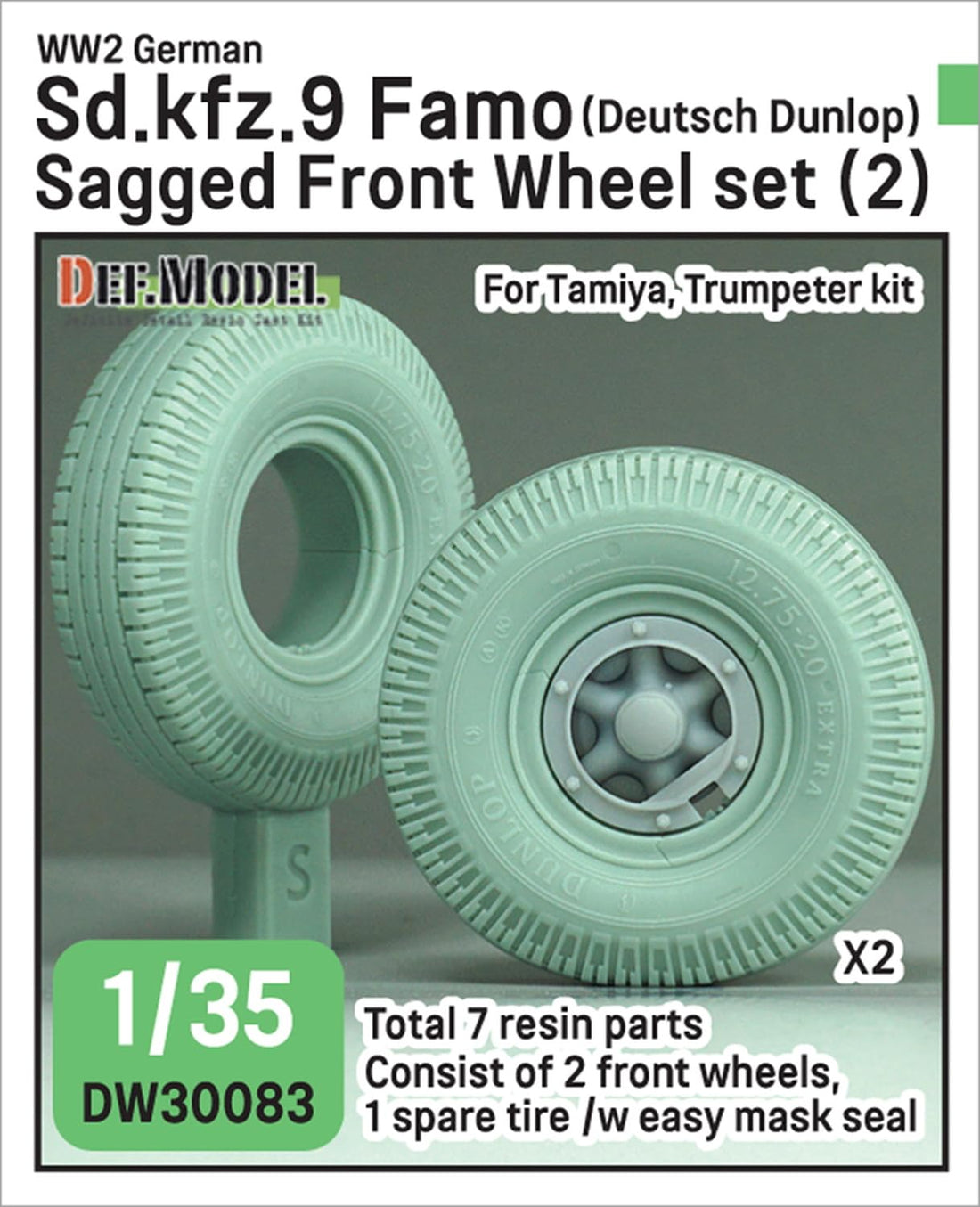 DEF.MODEL 1/35 Scale WWII German Sd.Kfz.9 FAMO Halftrack Tire Set