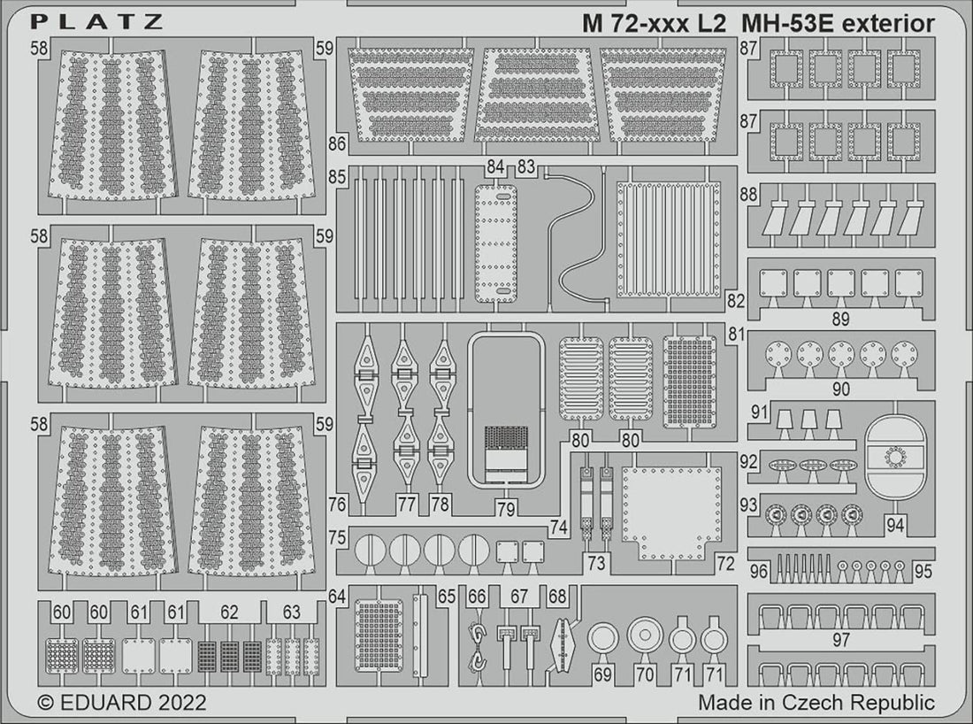 PLATZ 1/72 MH-53E Sea Dragon Cockpit Detail Parts Set