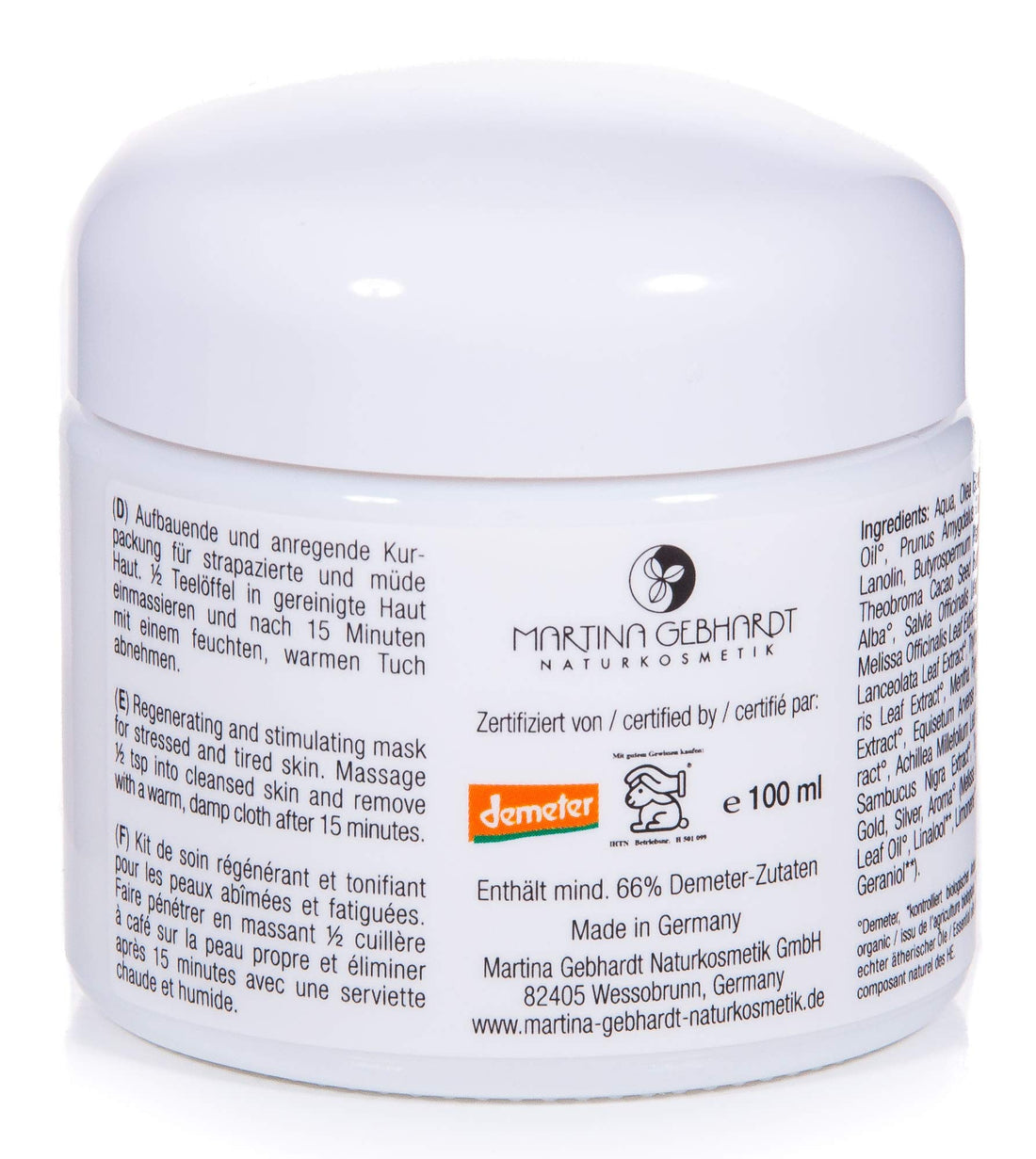 MARTINA 7 Herb Mask Organic 100ml Hydrating Face and Decollete Pack