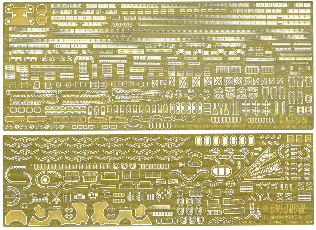FUJIMI 1/700 Upgrade Parts Set for Japanese Battleship Kii with Etching Parts