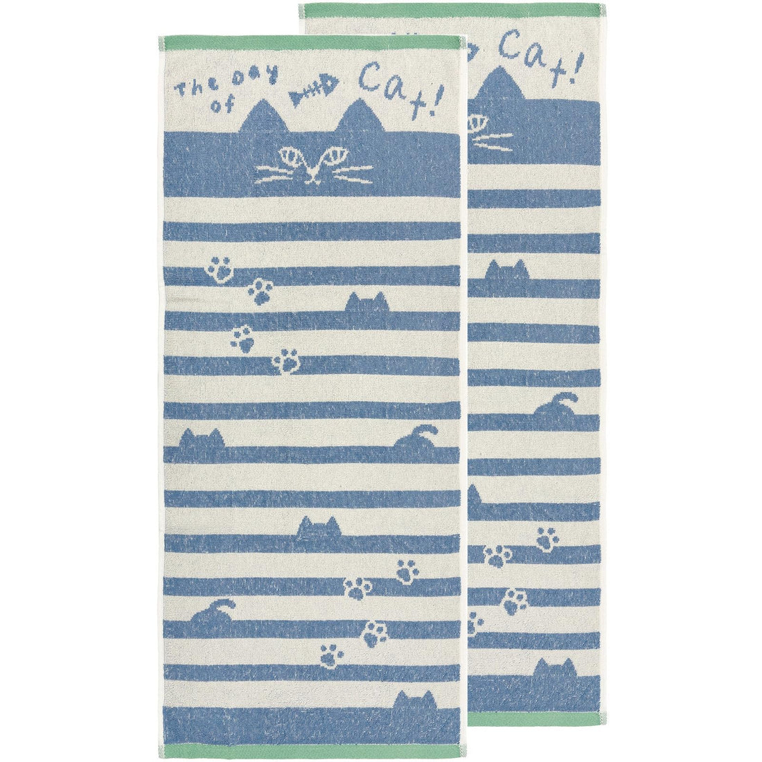 Hayashi Lot de 2 serviettes visage Shimashima Cody à rayures, env. 34 × 80 cm